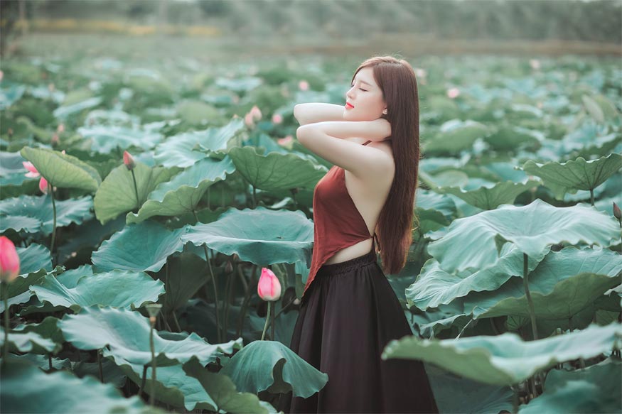 Woman in a field.